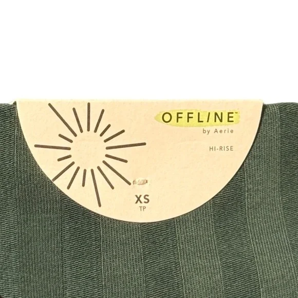 OFFLINE by Aerie OG Original Ribbed Bike Shorts Green High Rise XS 7in Inseam - Picture 3 of 4